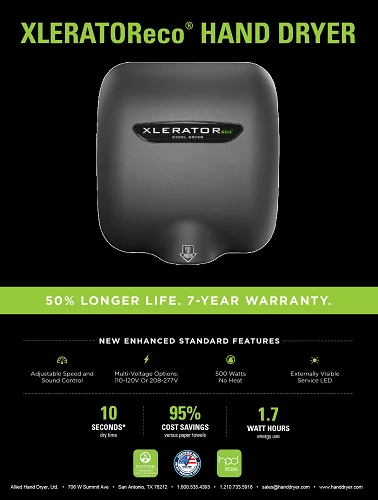 Excel Dryer XLERATOR® XL-SB-ECO (No Heat) Hand Dryer - Brushed Stainless Steel